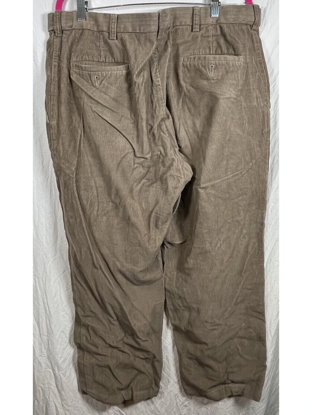 Haggar Mens 38x29 Tan Pant Corduroy Zip Fly Classic Fit Pockets